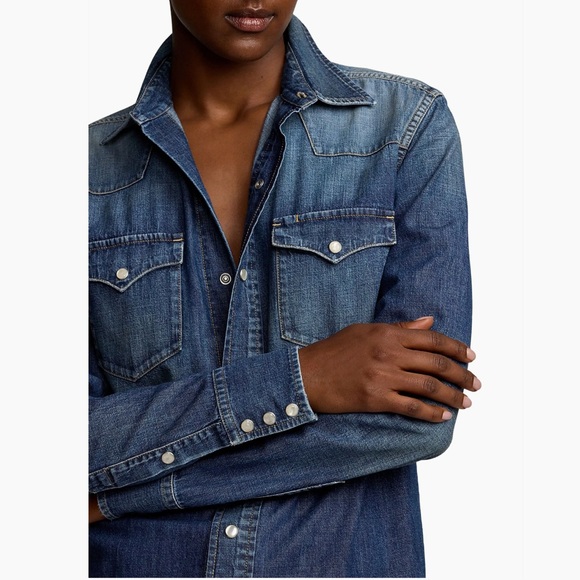 Ralph Lauren Tops - Ralph Lauren Indigo Denim Button-Down Shirt